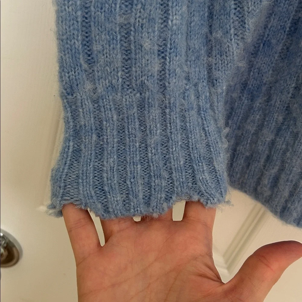 Helmut Lang Distressed Wool & Alpaca Blend Cardigan